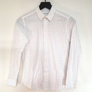 Calvin Klein Kids Logo- Dot Dress Shirt Size 14